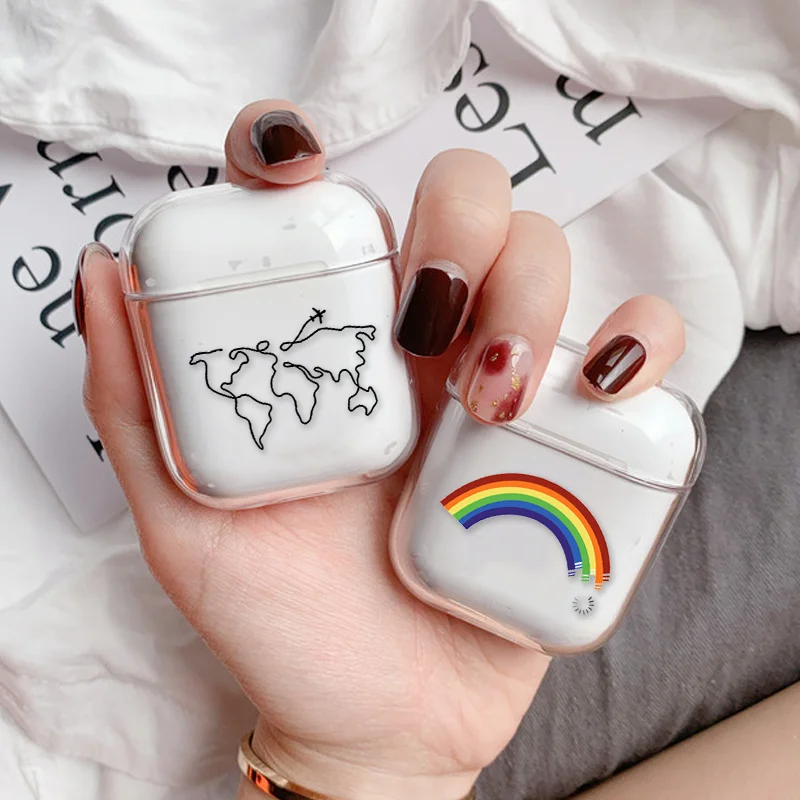 Роскошные аксессуары для карт чехол Airpods 1 2 прозрачные Bluetooth наушники дорожные