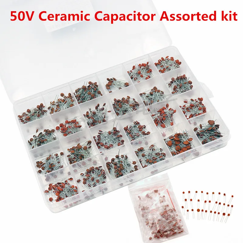 

24value*40pcs=960pcs 50V Ceramic Capacitor Assorted kit Assortment Set + Box 30values*10pcs=300pcs 2P,5P,10P,15P,22P,30P,33P