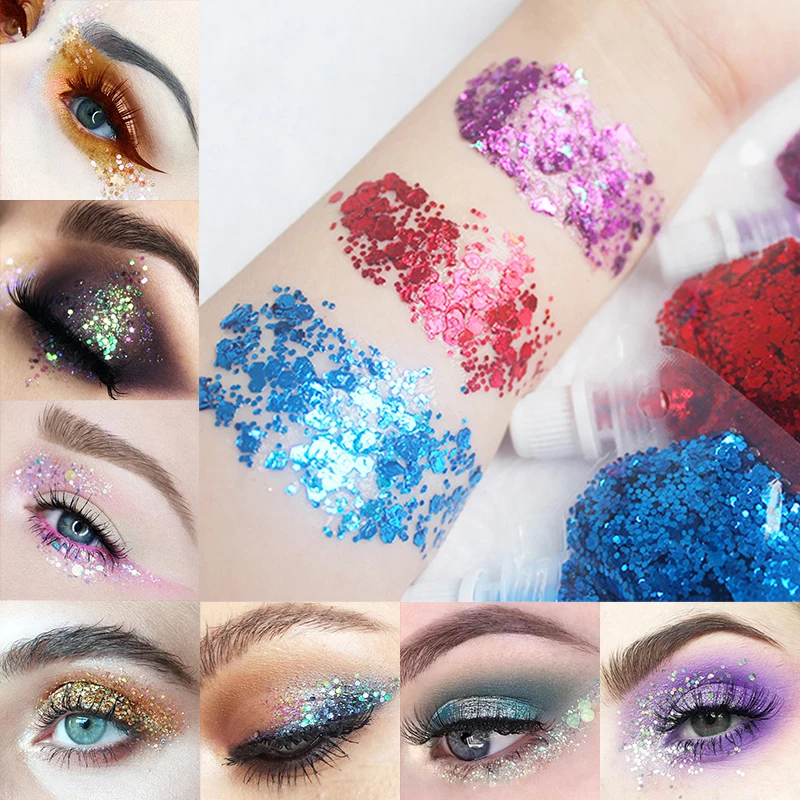 Блестящий крем для тела и лица 16 цветов патчи со звездами гель с блестками