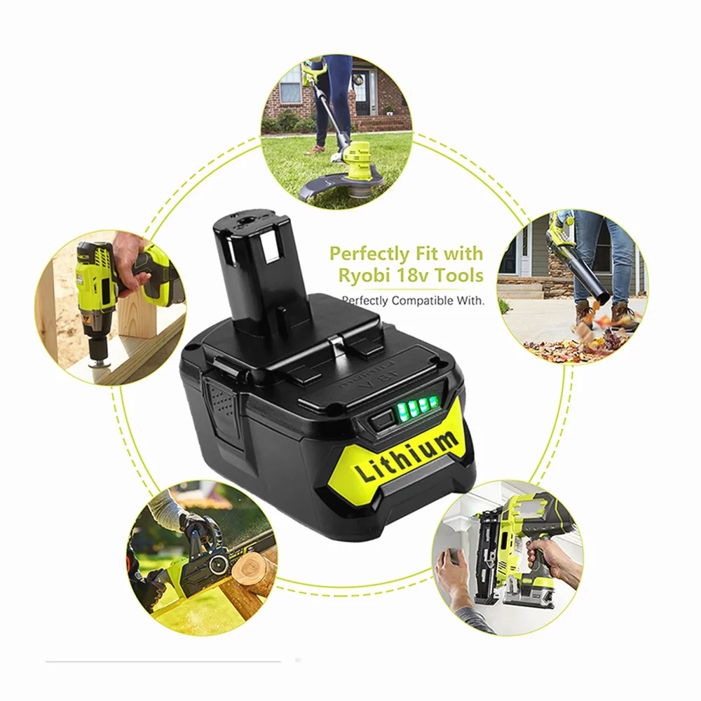 Литий-ионный аккумулятор высокой емкости 18 в 9800 мАч для Ryobi P108 RB18L40 аккумуляторная