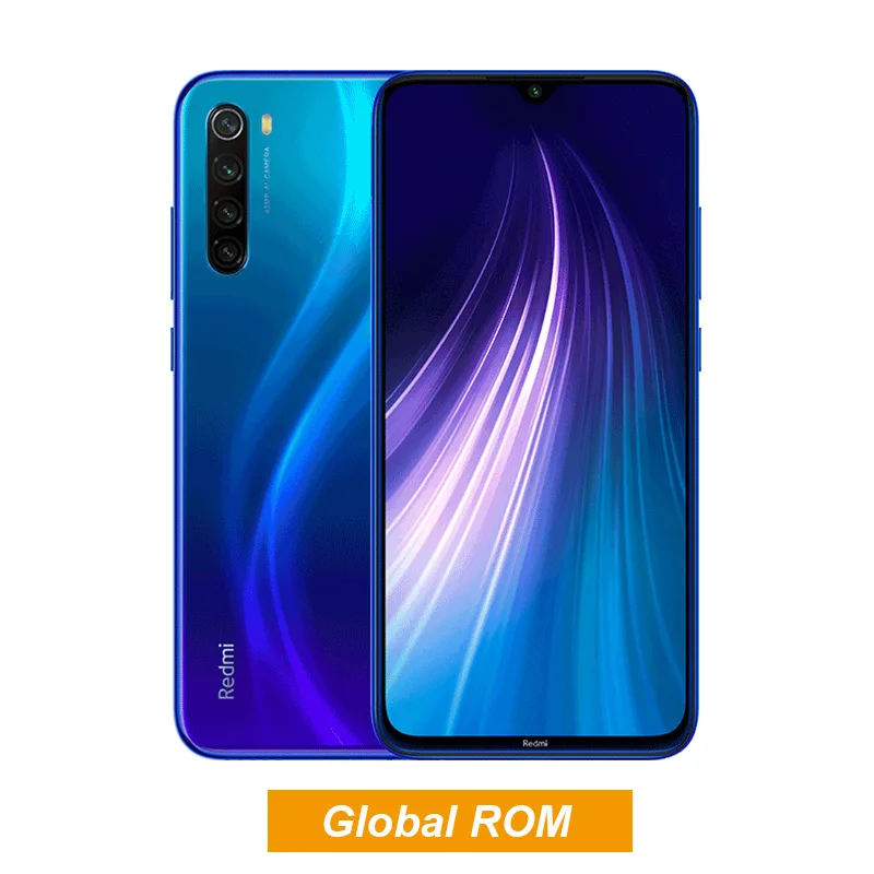 Смартфон Xiaomi Redmi Note 8 с глобальной прошивкой, 4 ГБ, 64 ГБ, 48 МП, четырехъядерный процессор Snapdragon 665, четыре ядра, дисплей FHD 6,3 дюйма, QC 3,0 - Цвет: Blue