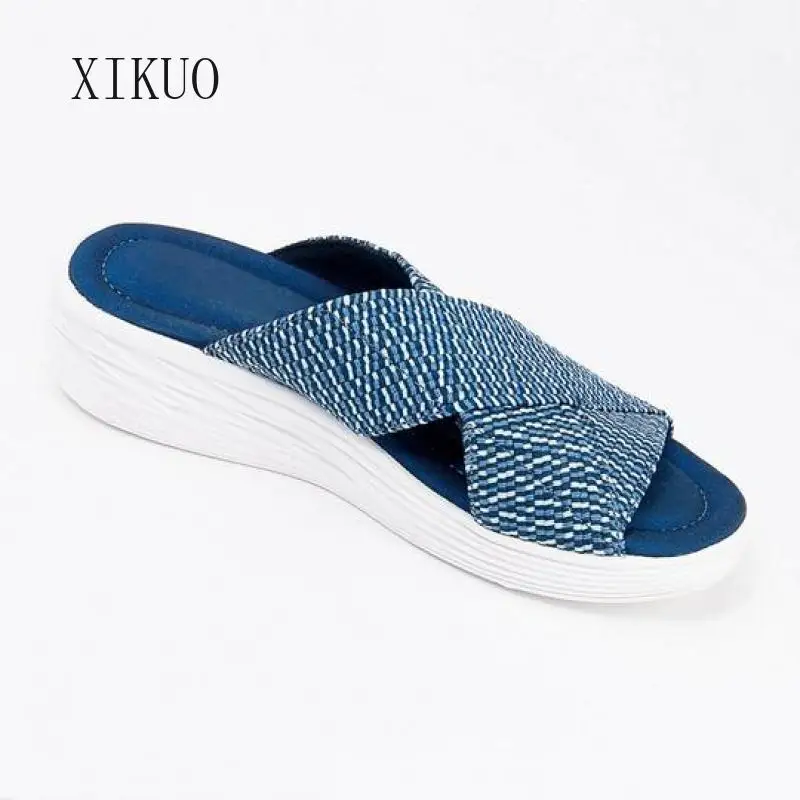 

2021 Fashion Women's Slippers Summer Outdoor Beach Female Flats Plus Size Slipper Casual Comfortable Platform Ladies Sandals