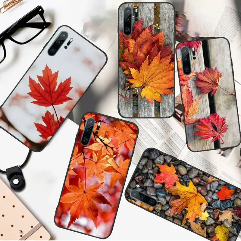 

Maple Leaf Golden Autumn Phone Case For Huawei honor Mate P 10 20 30 40 i 9 8 pro x Lite smart 2019 nova 5t