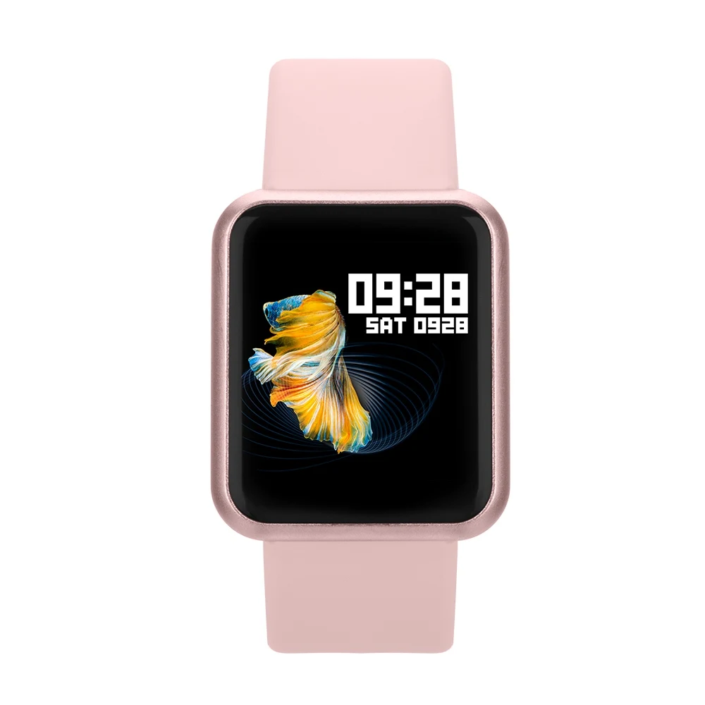 P68S pink watch Спортивные IP68 Смарт-часы P68 фитнес-браслет трекер активности пульсометр кровяное давление для ios Android apple iPhone 6 7 - Цвет: P68S pink watch