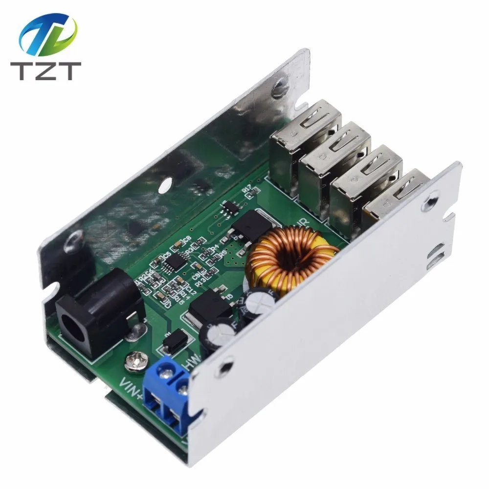 Понижающая плата TZT для телефонов понижающая от 9 В 12 24 36 до 5 А 4 выхода USB
