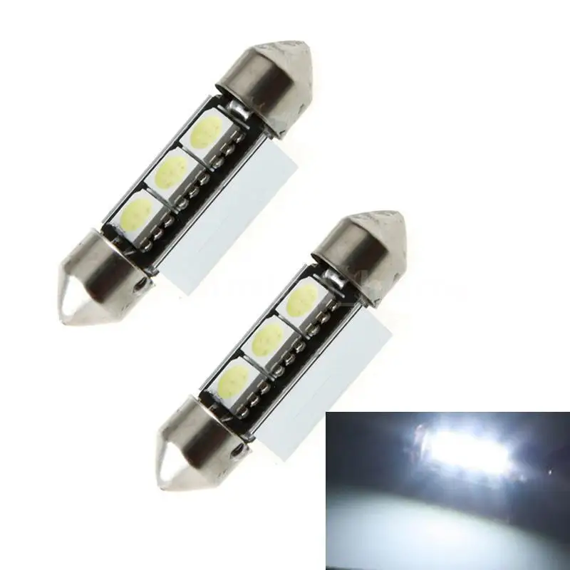 2 шт. с ультратонкой оправой 37 мм 5050 SMD светодиодный CANBUS салона Купол фестонами