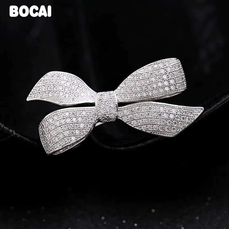 S925 лук циркон брошь микро Мозаика технология простая Мода бутоньерка|brooch