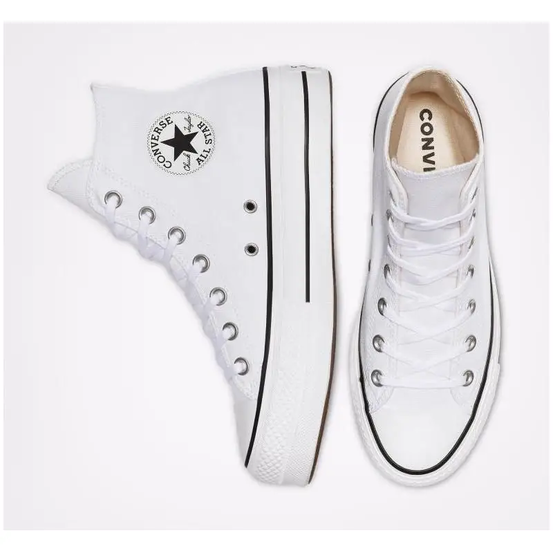Женские кроссовки на платформе Converse Chuck Taylor, черные повседневные  кроссовки с высоким верхом и низким каблуком, европейские размеры 35-40 -  купить по выгодной цене | AliExpress