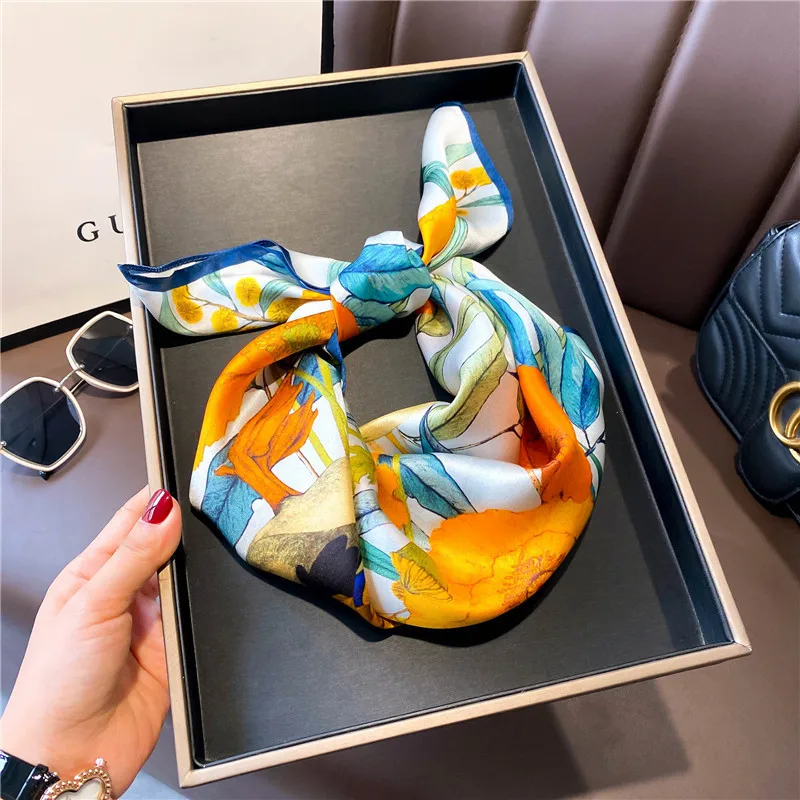 100% натуральный шелковый шарф модный женский шейный платок шарфы шаль фуляр
