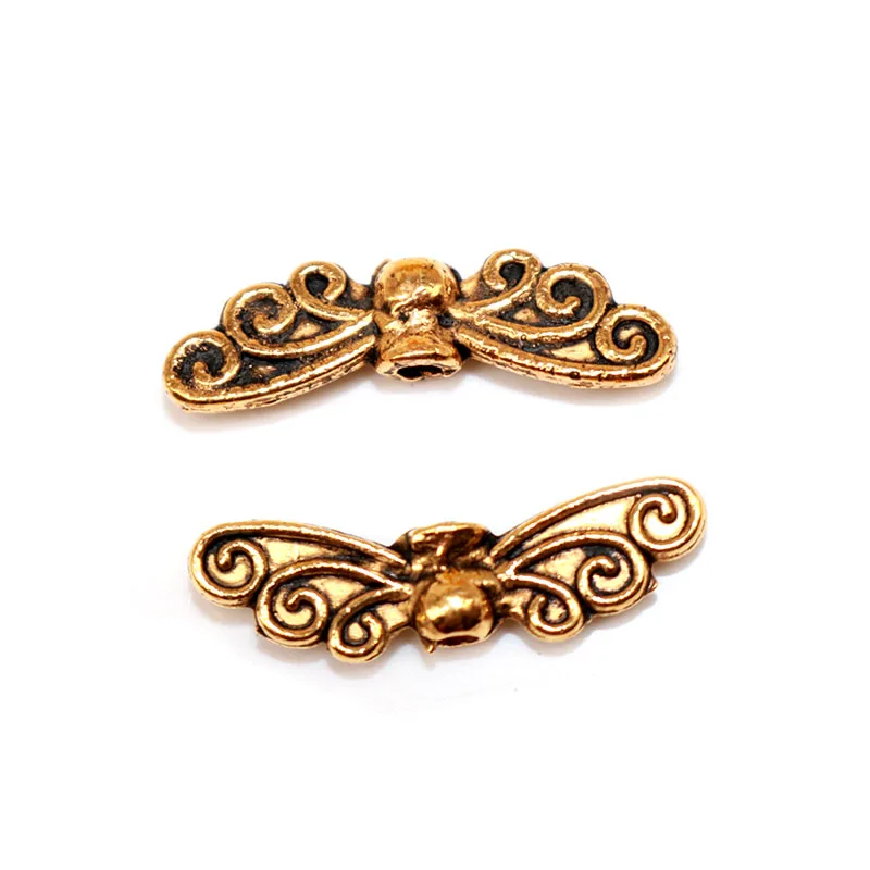 Разделитель ангела Крылья Винтажные бусины серебряная бабочка крылья ретро DIY