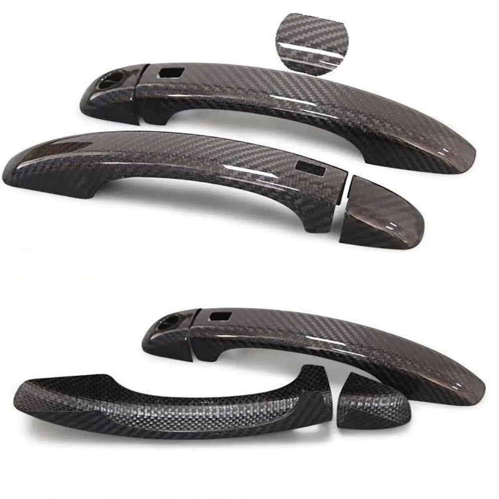 

Carbon Fiber Car Door Handle Cover For A5 2006-2018 2 Doors With Smart Key Hole Doorknob Shell Case Trim Exterior Protector Kits