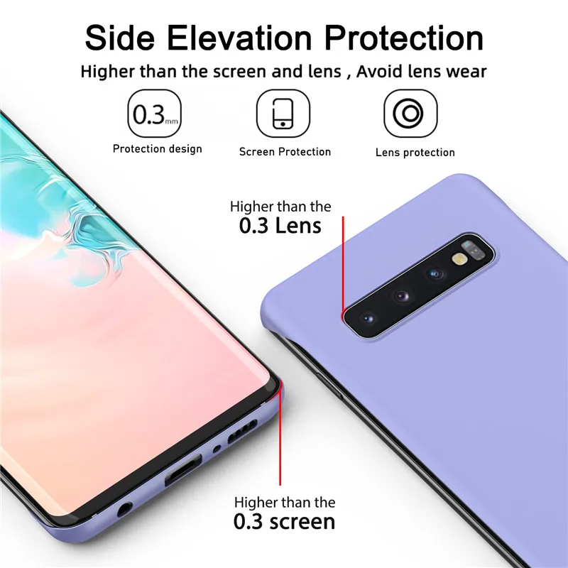 Безрамное чехол для samsung Galaxy S10 S10e Примечание 10+ плюс A10 A20 A30 A50 A40 A70 M20 A7 конфеты чехол s Жесткий матовый поликарбонатный чехол
