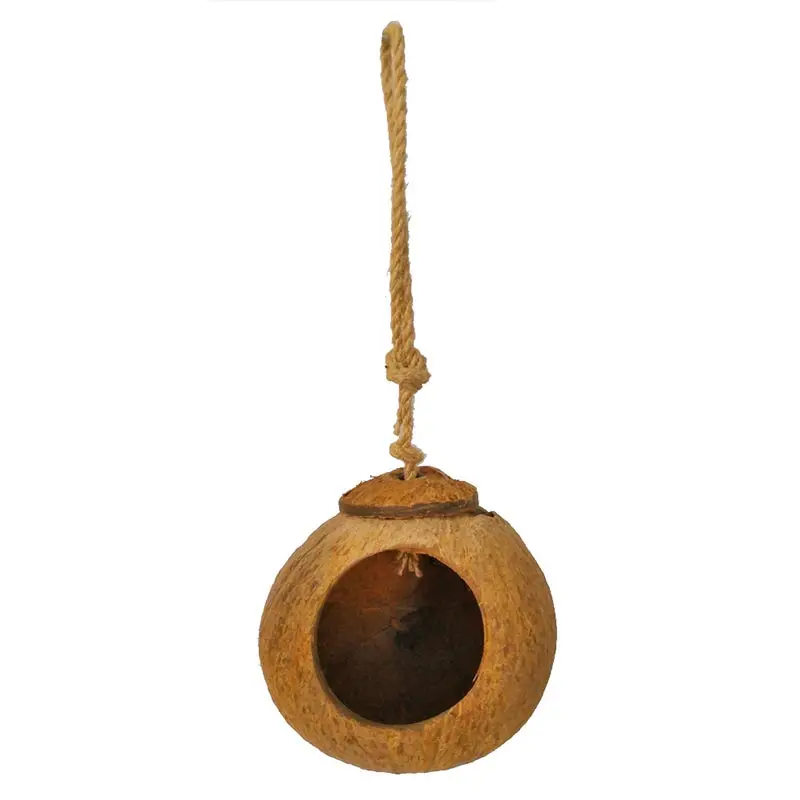 

Parrot Nest Natural Coconut Shell Birds House Hanging Chain Cage Feeder Swing Toys for Parakeet Squirrel Hamster Bird Supplies