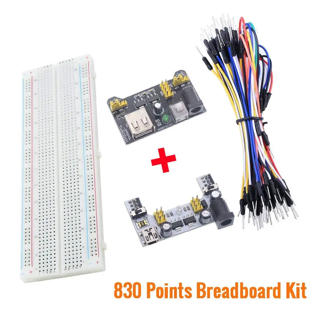 Макетный модуль питания для Arduino DIY Kit Raspberry Pi 830 Points Solderless Прототип хлебная плата