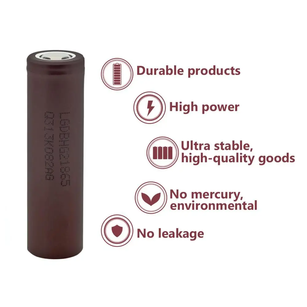 18650 батареи 3,7 V перезаряжаемые литиевые батареи для INR18650-HG2 3000mAh с прозрачным чехол высокой емкости