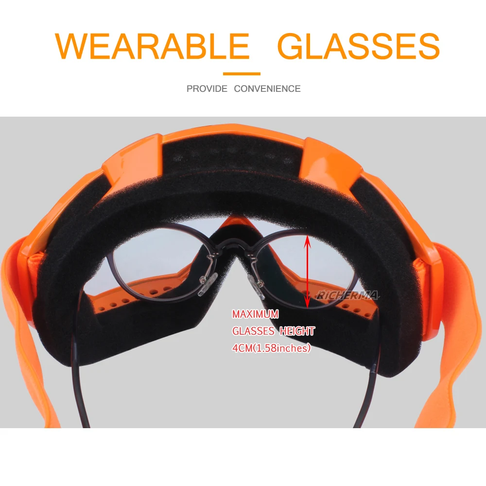 Защитные очки для мотокросса ветрозащитные дышащие прозрачные линзы лыжные