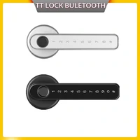 g1 black electronic door lock fingerprint bluetooth tt lock support ai voice command alexa google smart lock digital handle
