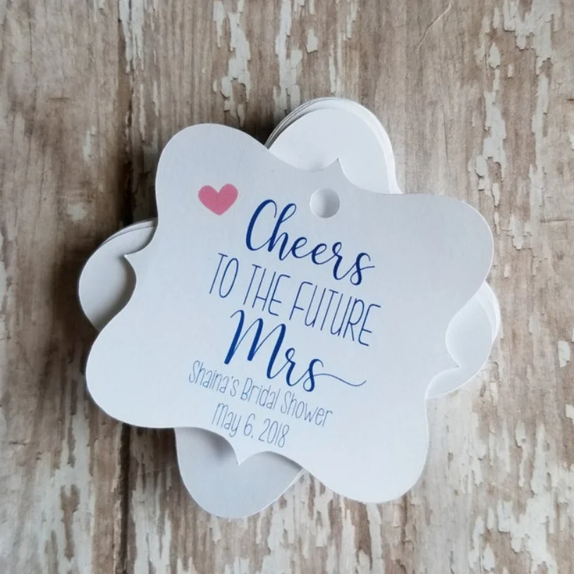 Распечатайте любые текстовые Свадебные бирки для душа приветствия будущей
