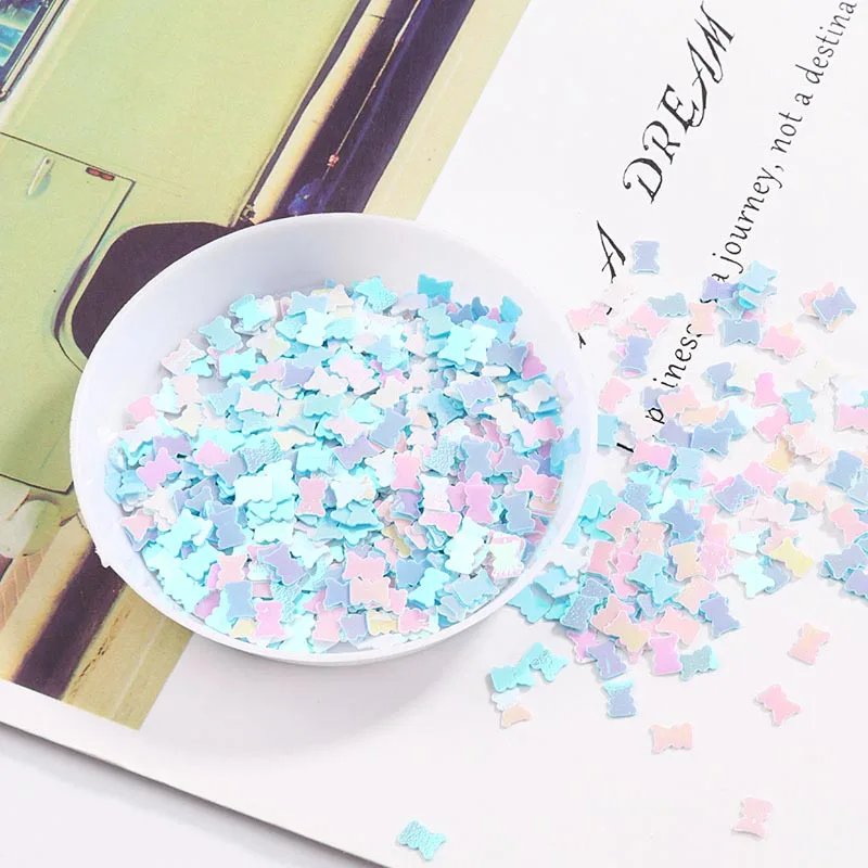 3*5mm bear PVC sequins nail patch flashing colorful beads wedding throwing confetti DIY handmade materials | Дом и сад