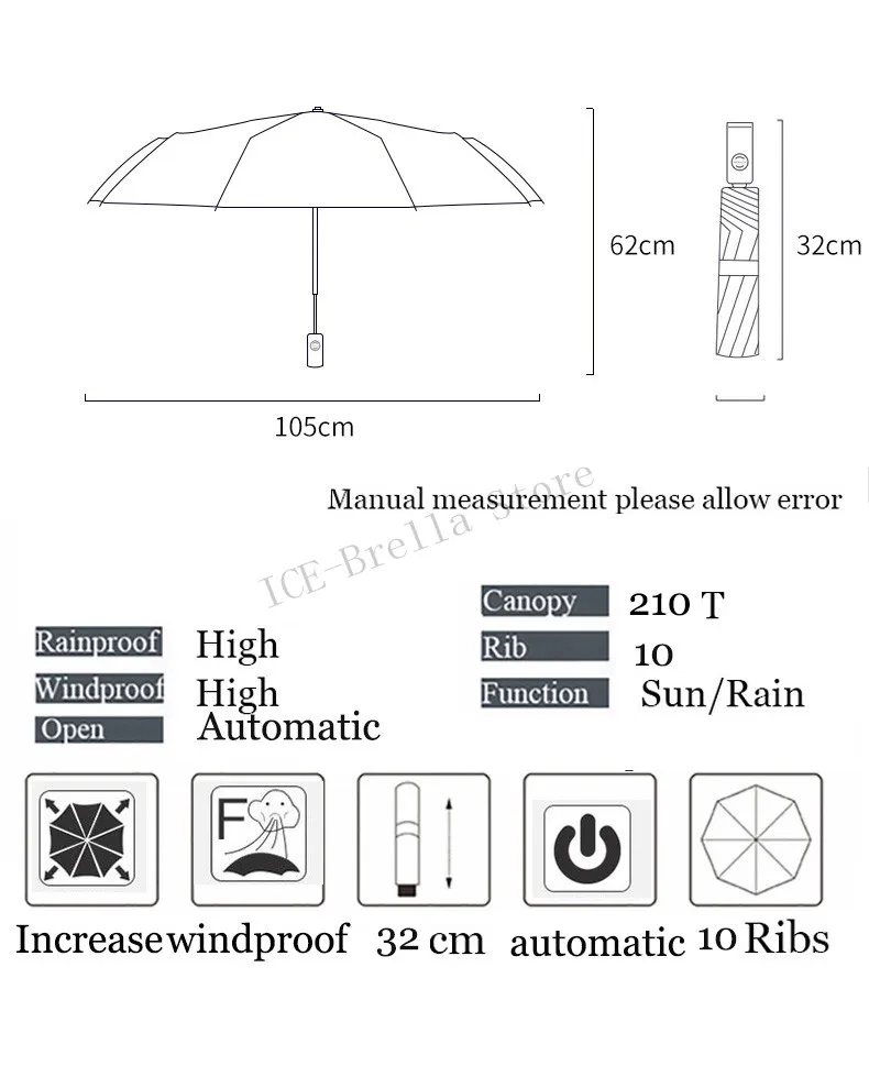 Ветрозащитный Автоматический бизнес 10K Parapluie большой роскошный автоматический зонт для мужчин большой складной зонт 105 см дорожные Зонты Paraguas
