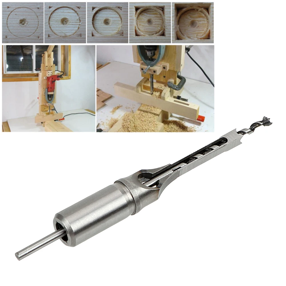 

DIYWORK 1/2'' 3/8'' 5/16'' 1/4'' Woodworking Square Hole Drill BitHSS Metric Mortising Chisel High Hardness Cutter Tool