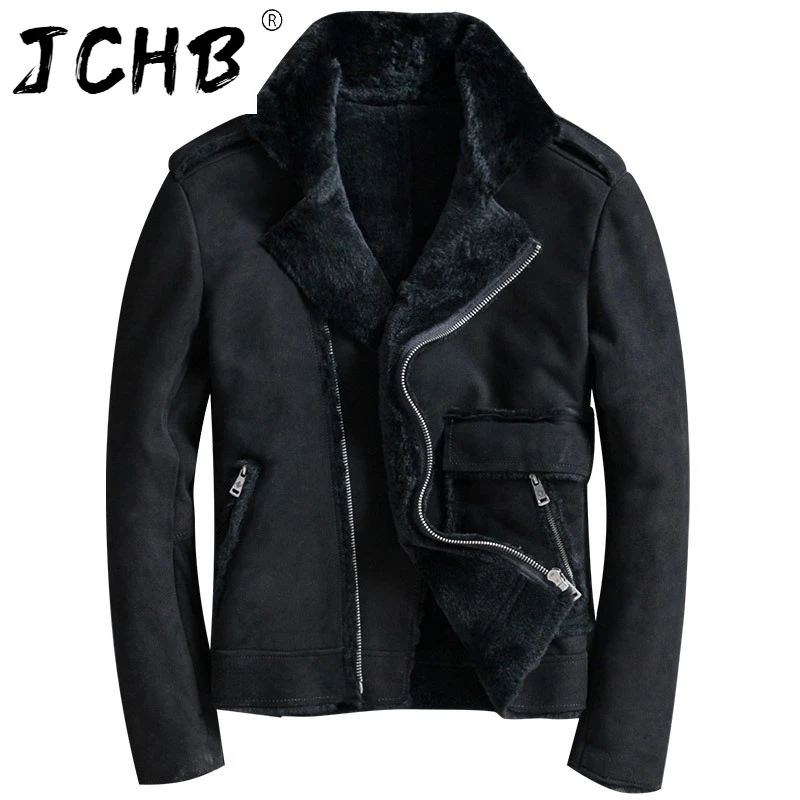 

Winter JCHB Jacket Men Clothing Genuine Sheep Shearling Jackets Mens Real Sheepskin Leather Warm Coat Ropa De Hombre LXR1064
