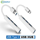 Usb-хаб 4 Порты и разъёмы Тип USB хаб разветвитель адаптер USB 3,0 2,0 Порты и разъёмы s для Macbook Pro 13 15 Mi Air Pro портативных ПК Аксессуары