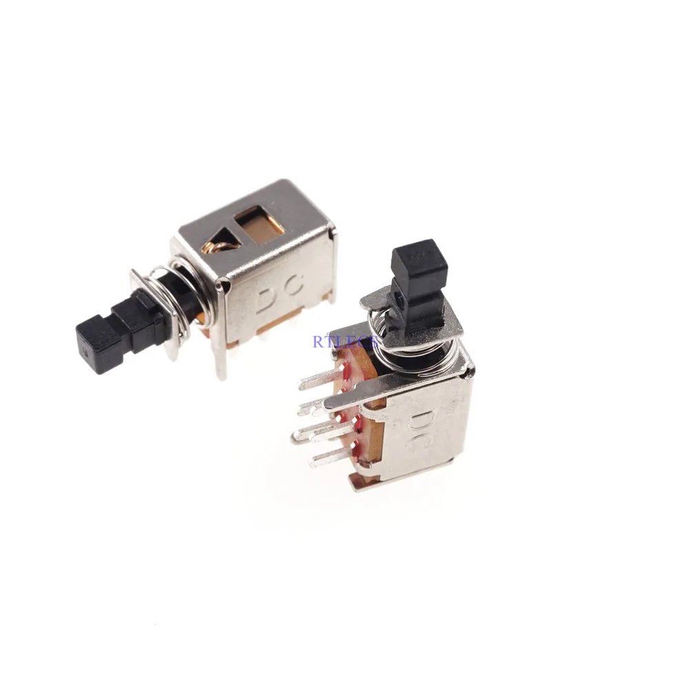 10 шт. кнопочный переключатель с автоматическим замком DPDT Стандартный сквозной