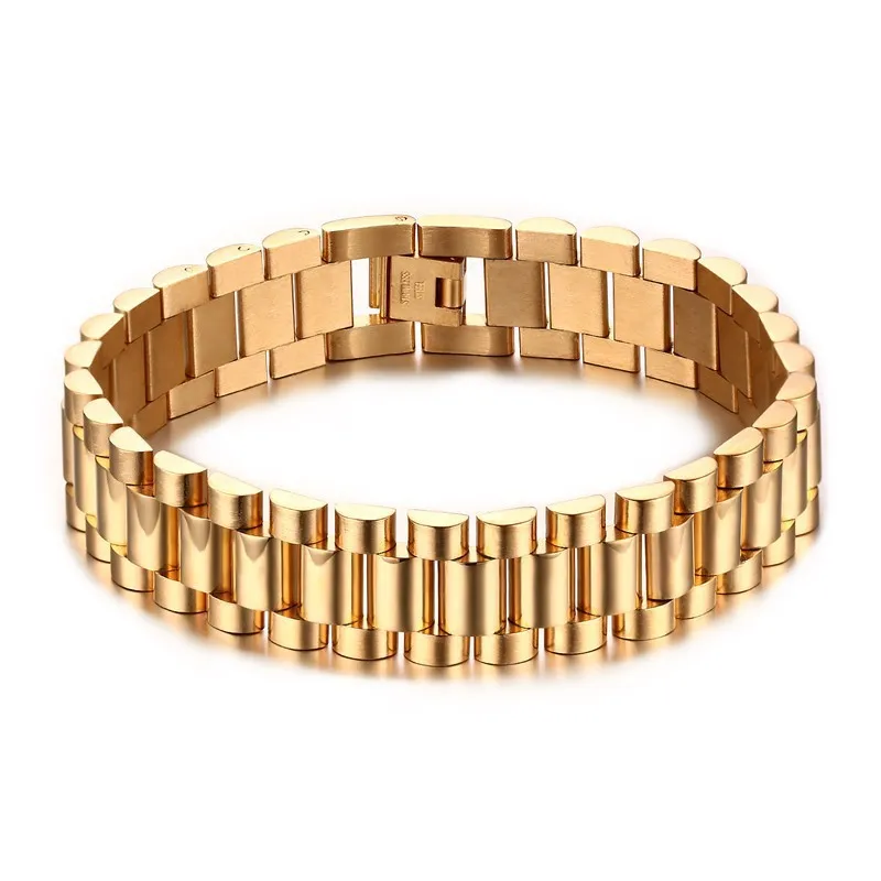 

Men's Simple Titanium Steel Bracelet Strap Type Bracelet Fashion Jewelry Golden Bracelet BR-201