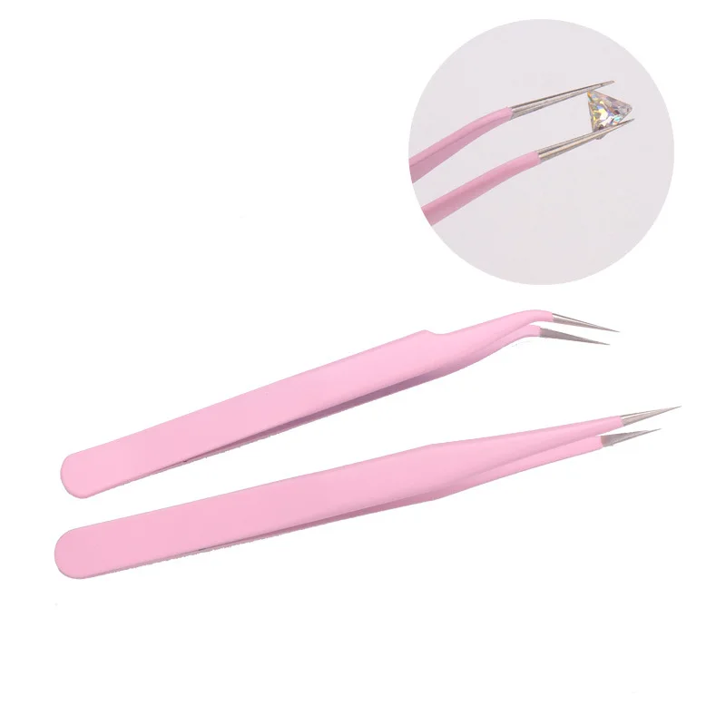 

Straight/Curved Nail Rhinestone Pickup Tweezers Eyelash Extension Tweezer Nippers Nail Salon Supplies Tools Sequins Collector