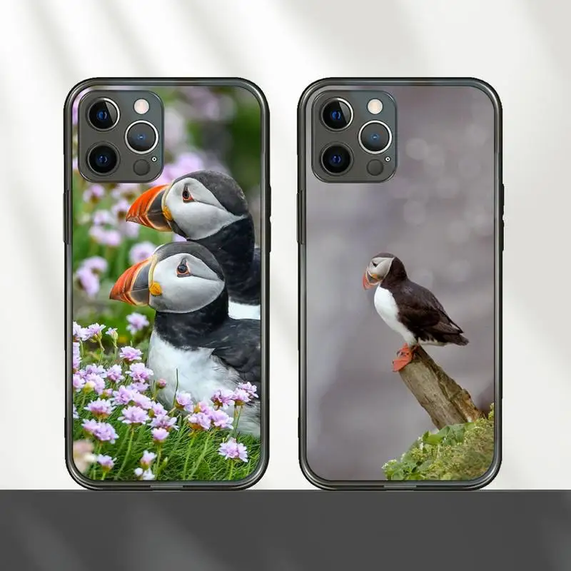 

Puffin Animal cute Phone Case Transparent for iPhone 7 8 11 12 se 2020 mini pro X XS XR MAX Plus