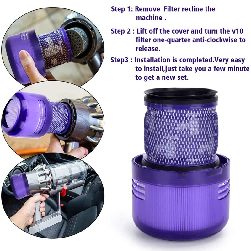 

V11 Filter for 4 Pack Filter Replacement for Dyson V11 Torque Drive Cordless Vacuum Cleaner Compare to Part 970013-02