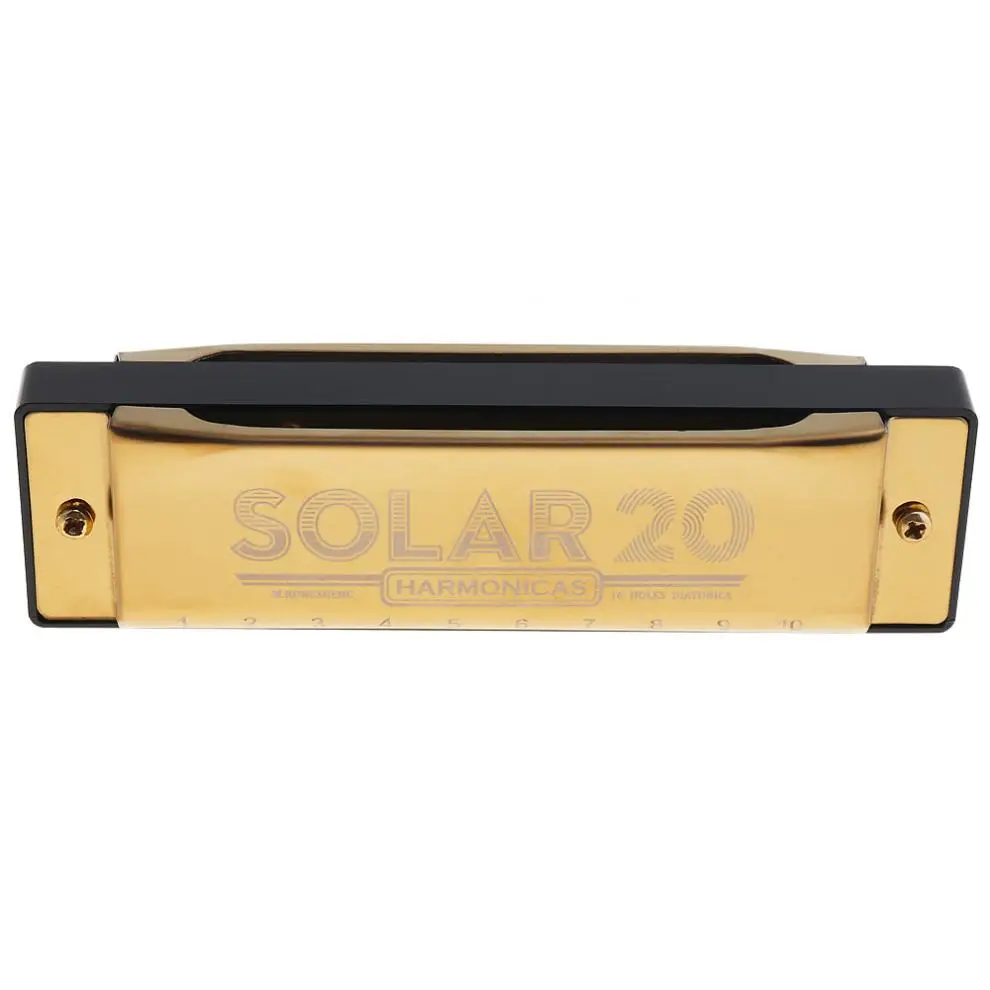 Золотая Губная гармошка с 10 отверстиями диатонический блюз арфа рот органный
