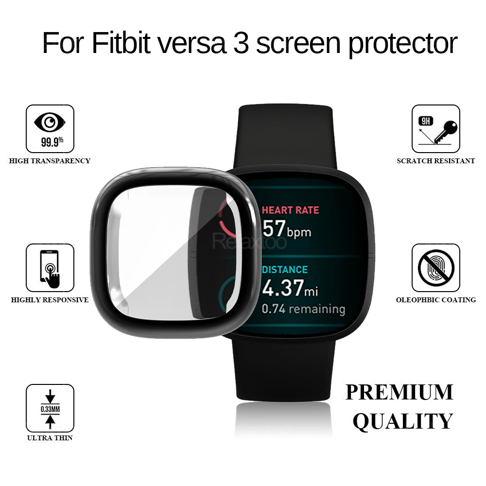 

New Electroplating protective shell For Fitbit Versa 3 Waterproof Shell Cover Screen Protector For fitbit versa 3 Accessories