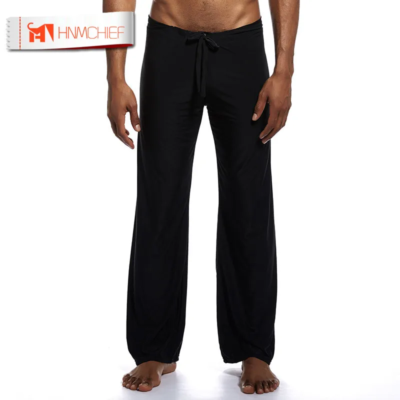 HNMCHIEF Мужская шелковая атласная пижама Мужские штаны для отдыха модные