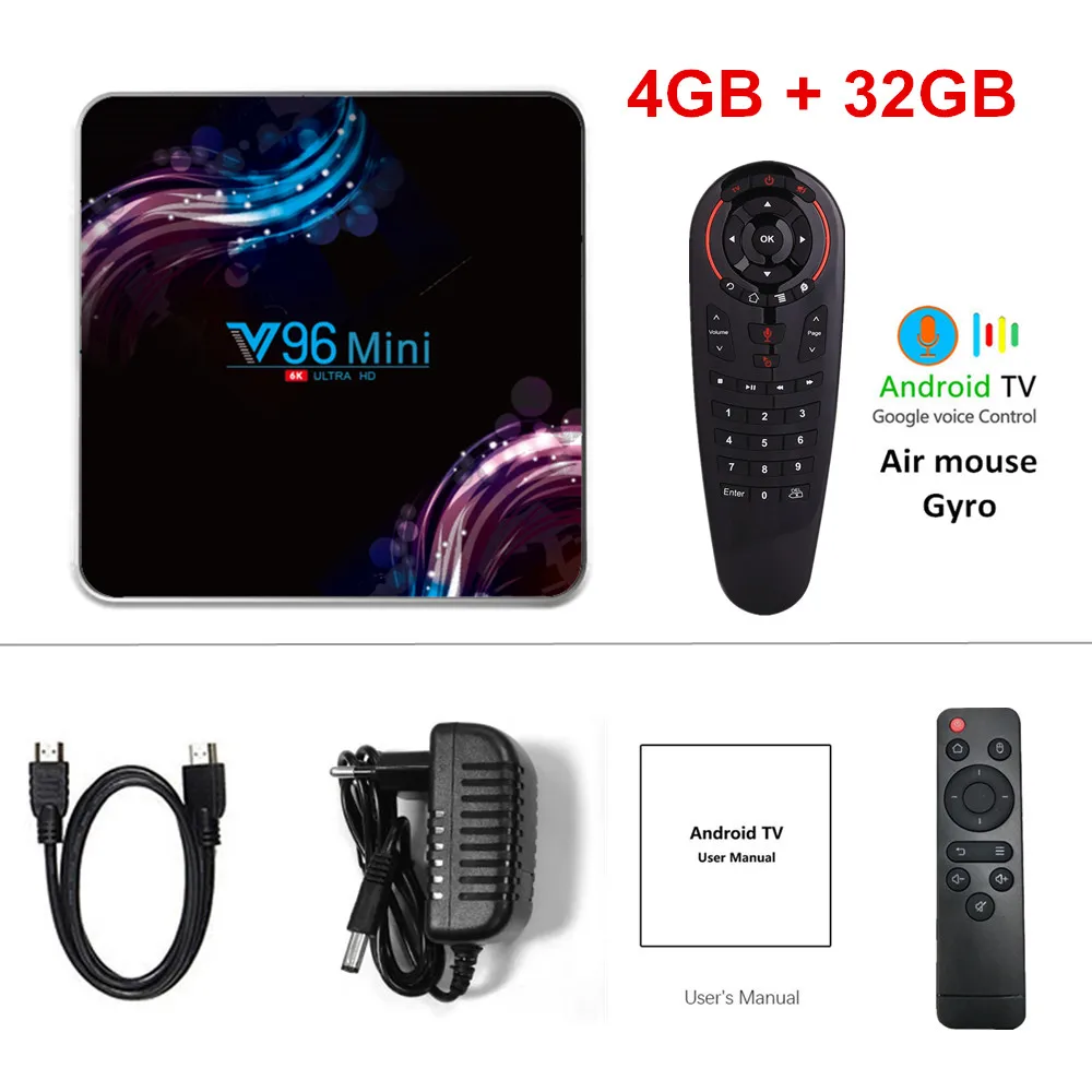 4G32G G30 voice V96 мини ТВ коробка Android 9,0 Allwinner H6 4 ядра, 4 Гб 128 6K H.265 Wi-Fi V96mini 32 ГБ/64 Гб Smart tv Box HD Netflix Youtube - Цвет: 4G32G G30 voice