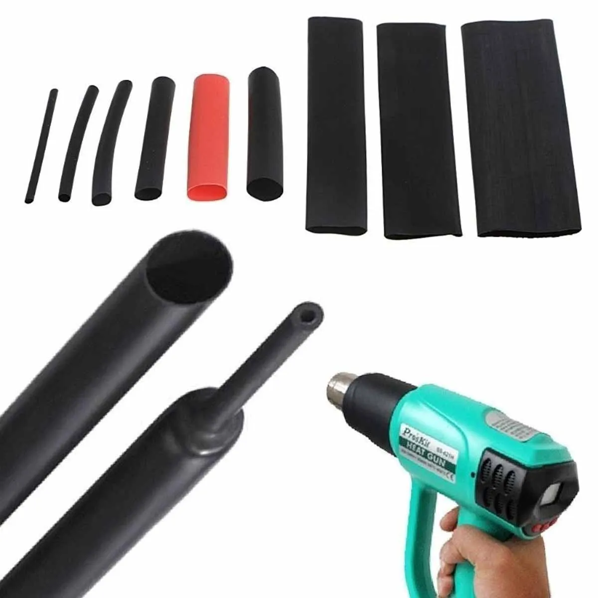 164 шт. термоусадочные трубки с клеем полиолефиновые Усадочные в ассортименте для