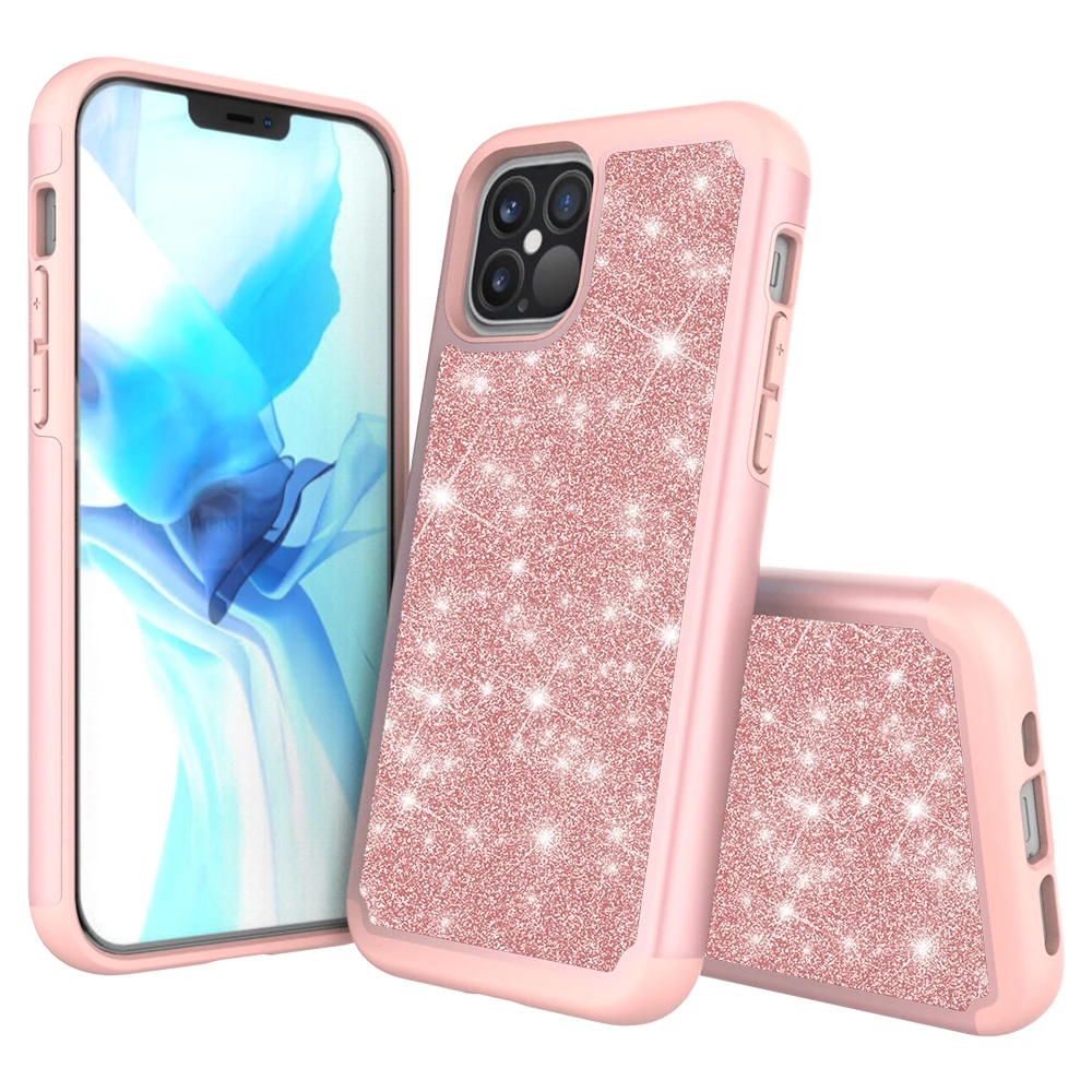 Case de Telefone Celular à Prova de Choque para o Iphone Glitter Mini 5.4 6.1 6.7 5.8 6.5 xs x xr 11 7 8 6 Plus Gc010103 12 Pro Max