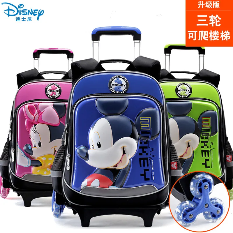 

Genuine Disney Children's Trolley School Bag Primary School Students 1-3 Grade Boys And Girls Three-wheeled Climbing Stairs