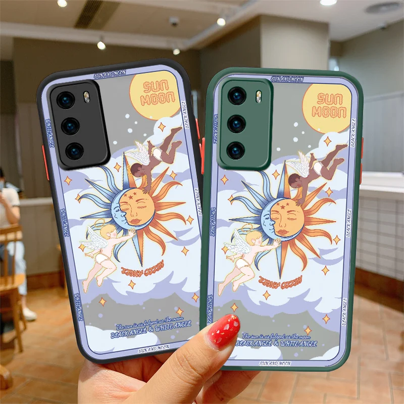 

Spinning Sun Liquid Silicone Case For Huawei P40 P50 P30 P20 Pro Lite Mate 40 30 20 Pro Lite Nova 5t Y7A Shockproof Phone Cover