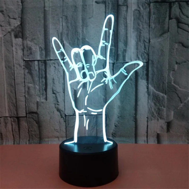 

Finger 3D LED Night Light Love You RGB Table Desk Lamparas Luminaria Girl Gift Home Decoration Lighting Table Desk Decor Lampara