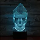 Ночник с 3D иллюзией, светодиодный акриловый светильник, настольная лампа с черепом, прикроватный ночник, атмосфера, детский подарок