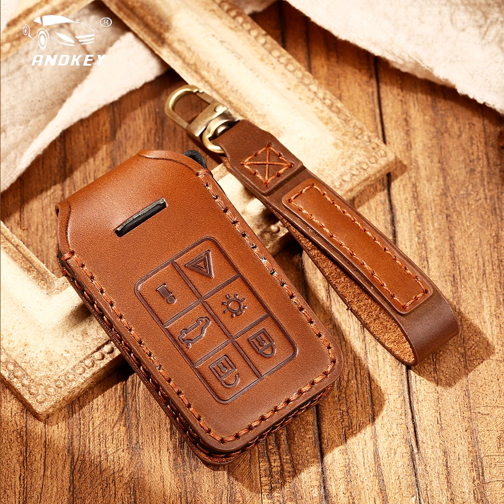 

Кожаный чехол для пульта дистанционного управления автомобилем Dandkey, 6 кнопок, для Volvo XC60, V60, S60, XC70, V40, 2013, 2014, 2017