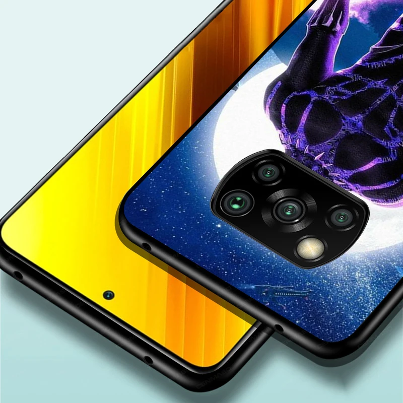 

Black Panther Marvel Avengers For Xiaomi Poco X3 NFC M3 M2 X2 F3 F2 Pro C3 F1 Mi Play Mix 3 A3 A2 A1 Black Phone Case
