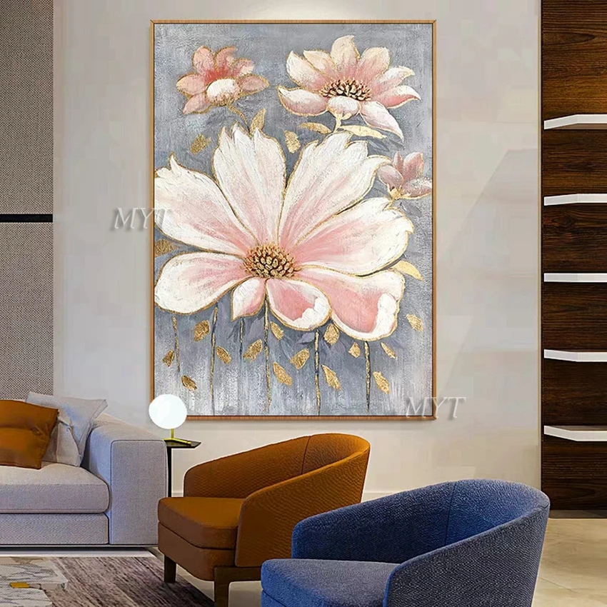 

1PCS Flower Pictures 100% Handpainted Abstract Oil Painting Wall Decoration Home Decor Wall Art Picture For Living Room Unframed