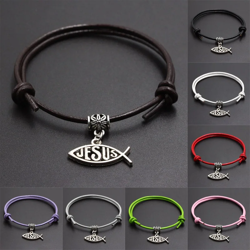 Модные подвески в виде собачьей лапы браслет на веревке с красной нитью Черный