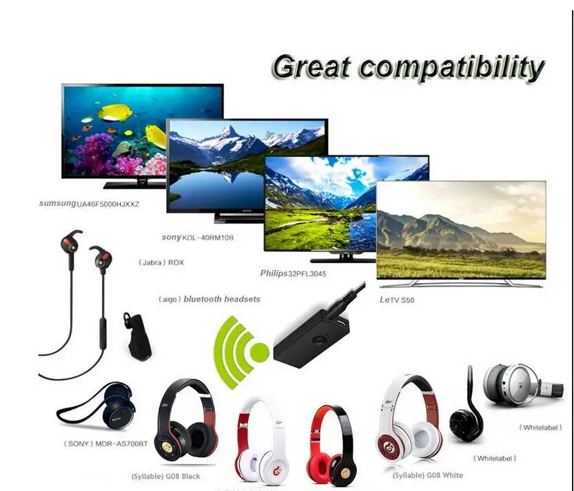 Передатчик беспроводной Bluetooth-совместимый стерео аудио передатчик адаптер RCA 3 5