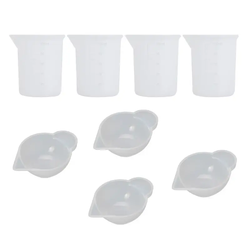 

8 Pcs 100ml Silicone Measuring Cup Crystal Epoxy UV Resin Craft Casting Mould