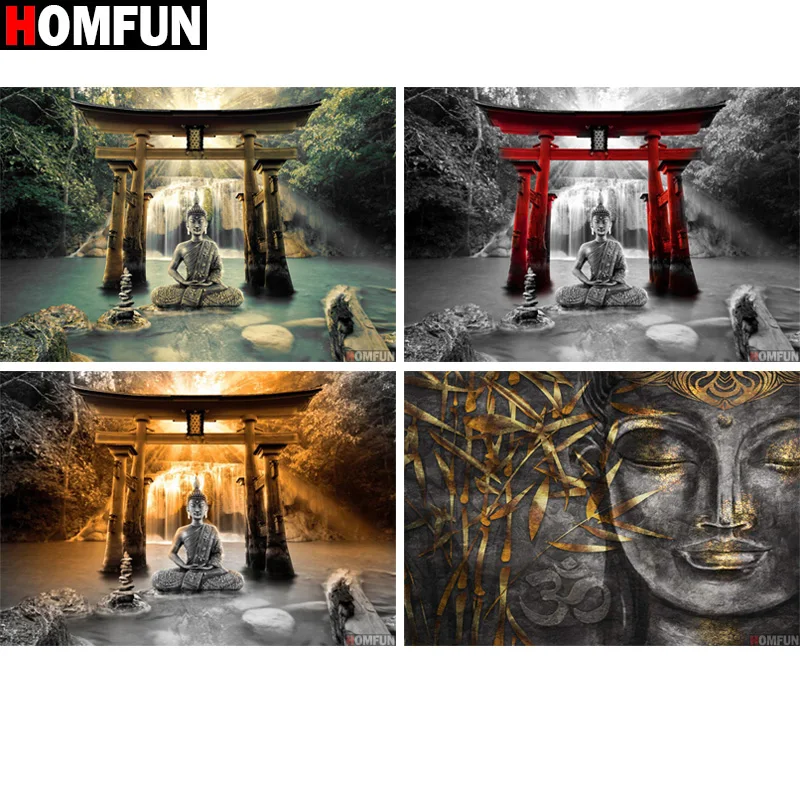 Алмазная живопись HOMFUN картина сделай сам из квадратных/круглых страз Будда