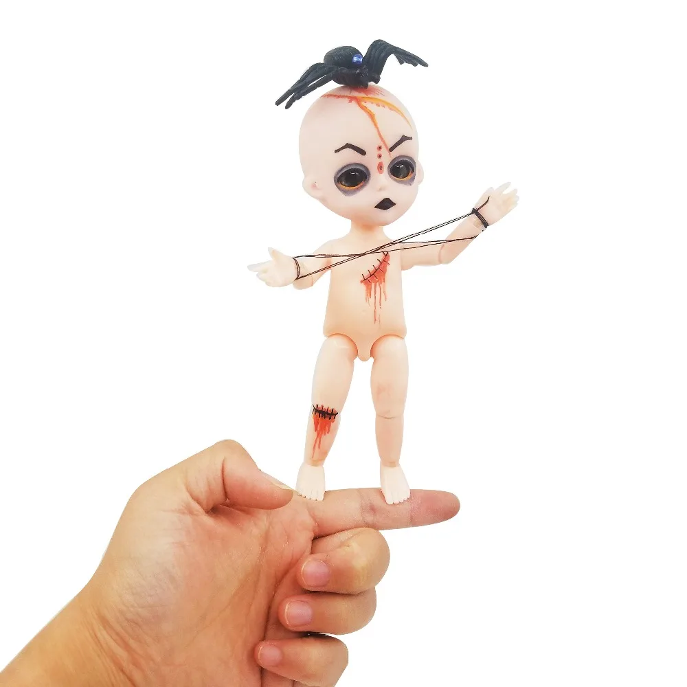 1/8 15 см кукла мертвая ходячая BJD живое кровотечение 5," без волос голая шарнирная Кукла стеклянные глаза мягкая голова твердая игрушка для Хэллоуина